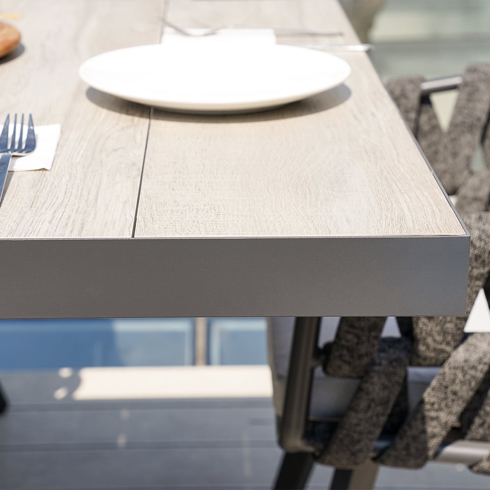 Questions and Answers for Outdoor Ceramic & Aluminum Extendable Rectangular Dining Table, Seats 6-8 (64.2"-84.3")