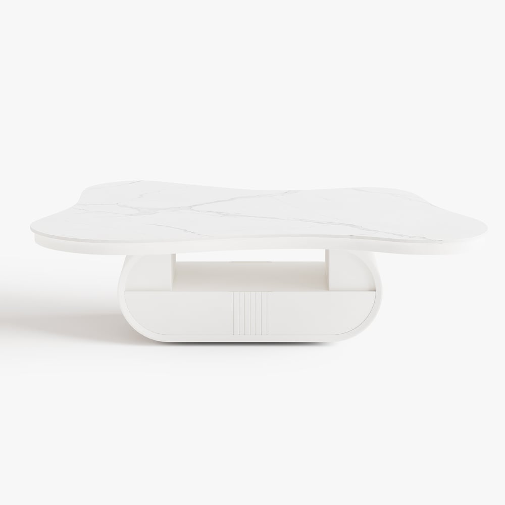 129 cm Oval Sintered Stone Coffee Table with Storage window image