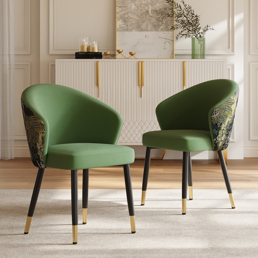 Modern Green Velvet Dining Chair with Upholstered, 1 Piece window image