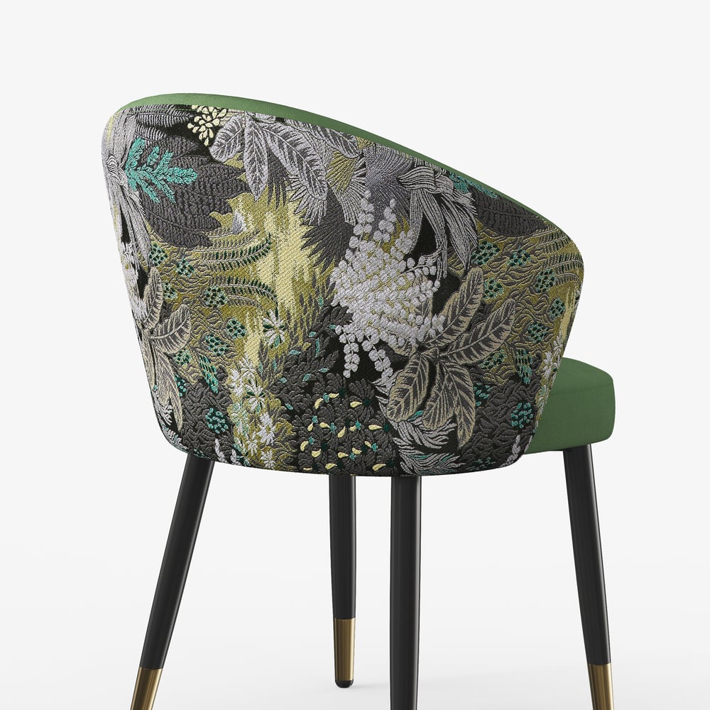 Modern Green Velvet Dining Chair with Upholstered, 1 Piece window image