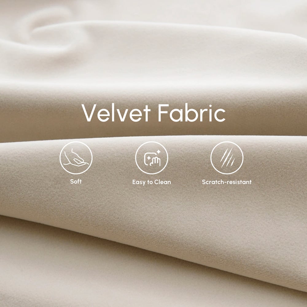 Sweave Off-White Velvet Dining Chair with Upholstered, 1 Piece window image