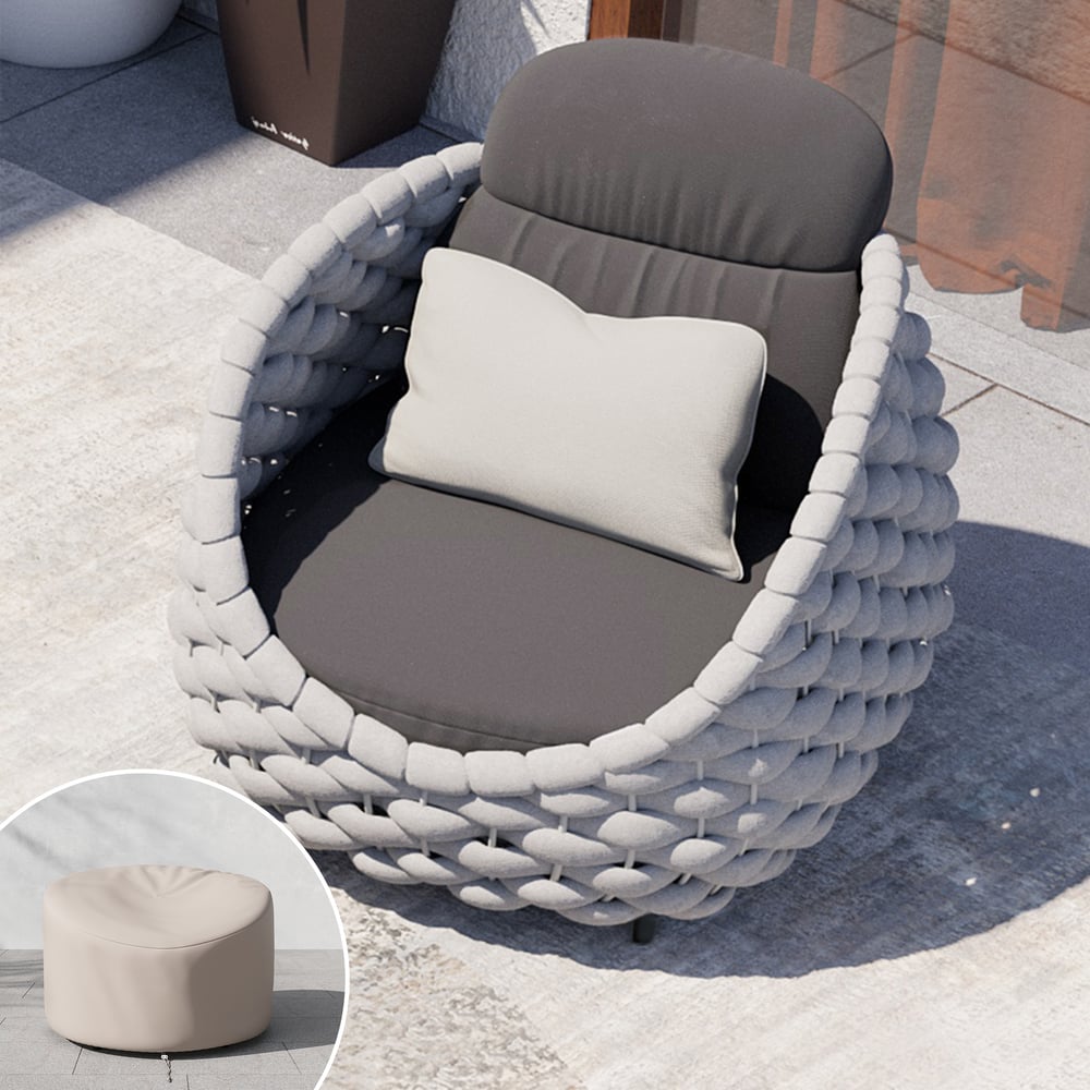 600D Tough Canvas Waterproof Outdoor Patio Furniture Covers in Beige window image