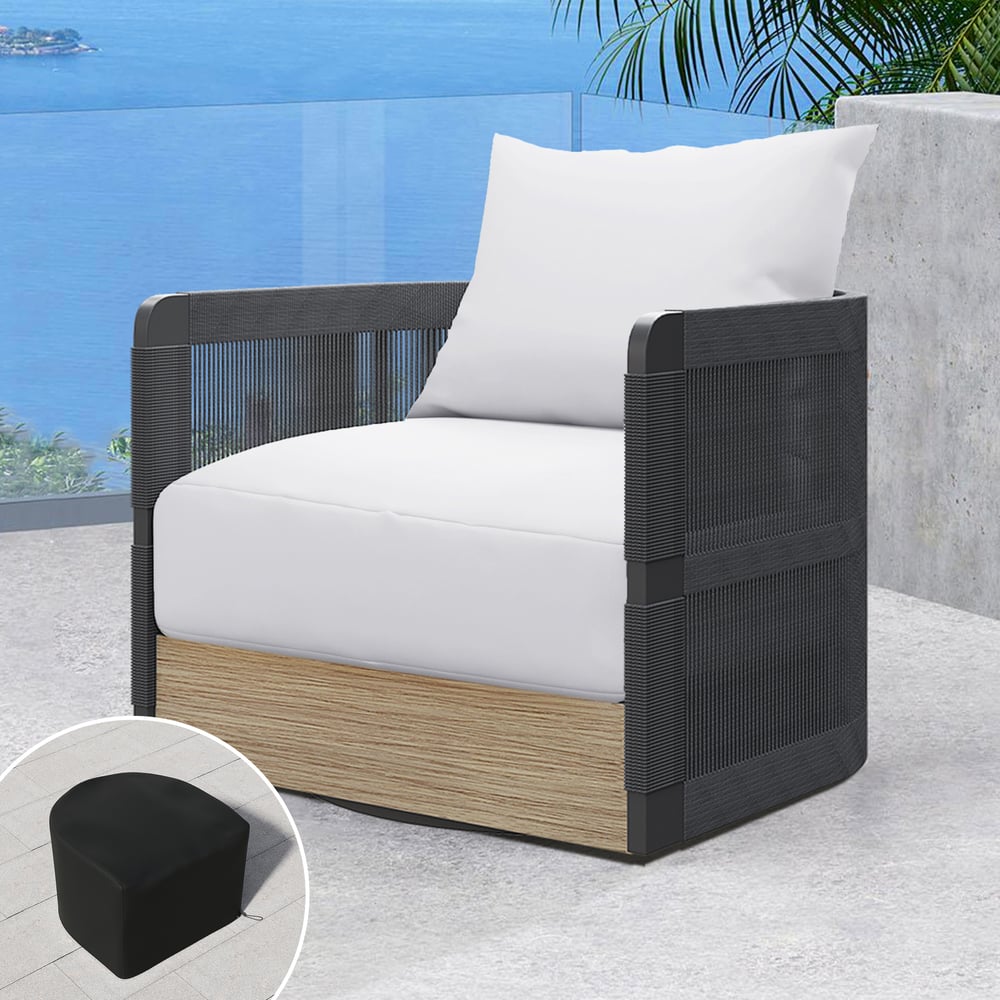 600D Tough Canvas Waterproof Outdoor Chair Covers in Black window image