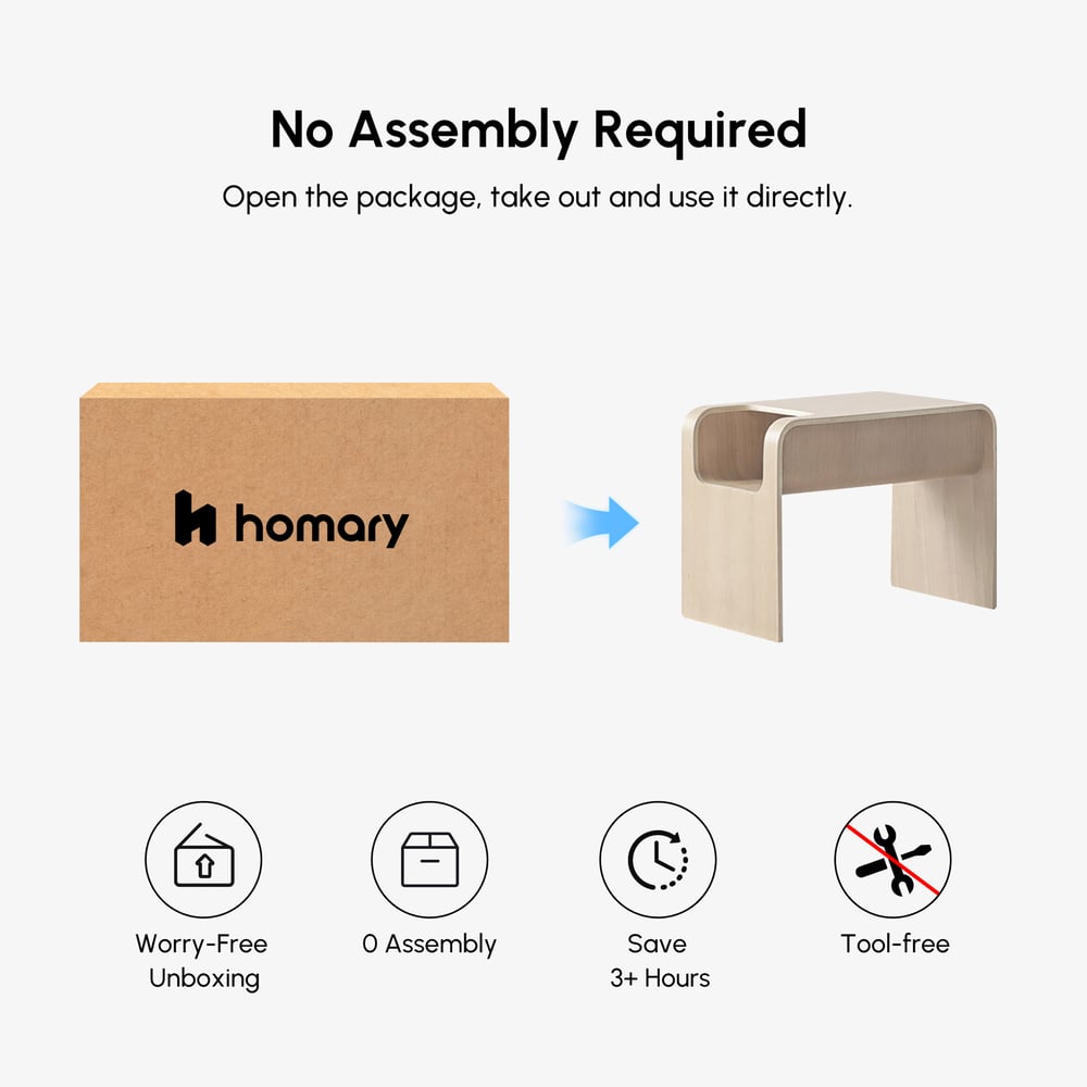 Table d'appoint convertible en bois naturel en forme de C avec rangement image de fenêtre