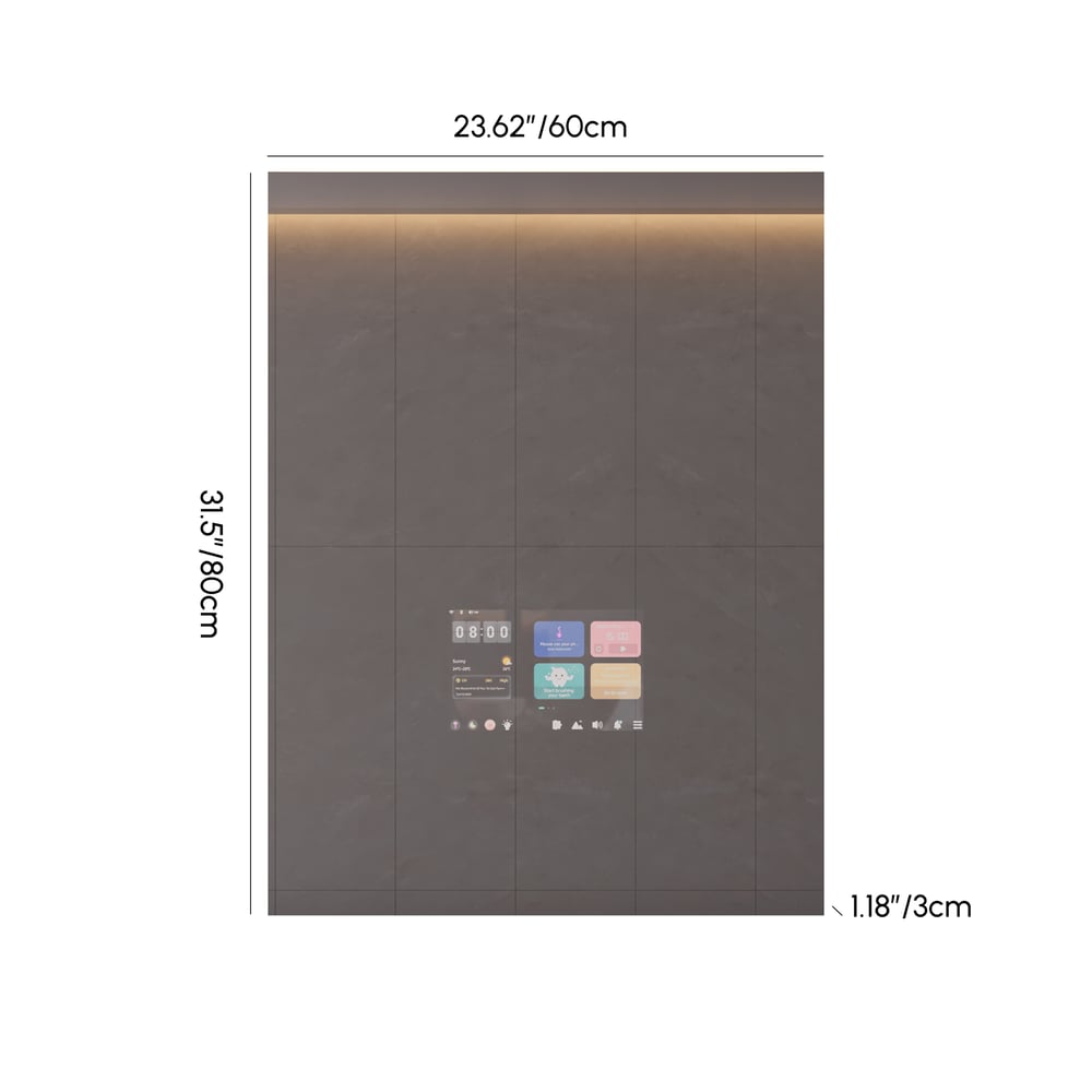 31" x 24" Smart Bathroom Mirror Waterproof Touchscreen with Multi-Function weights dimensions image