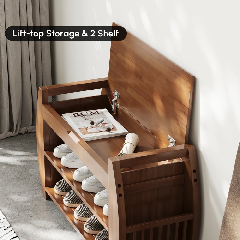 Entreebank van natuurlijk hout van 1000 mm met stevige metalen poten in een modern design Vensterafbeelding