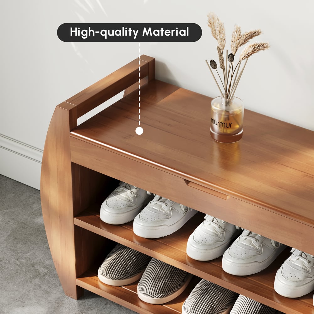 Entreebank van natuurlijk hout van 1000 mm met stevige metalen poten in een modern design Vensterafbeelding