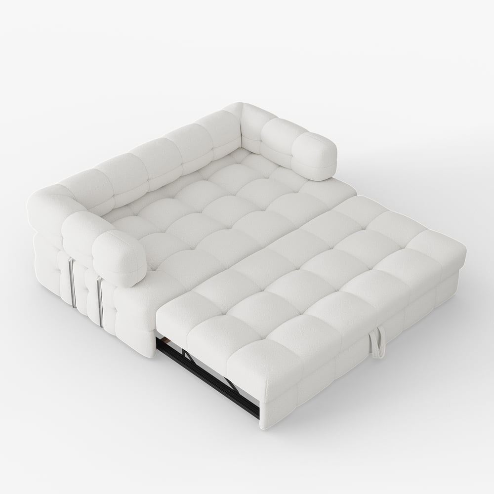 Canapé-lit gigogne Queen Bouclé de 76 po image de fenêtre