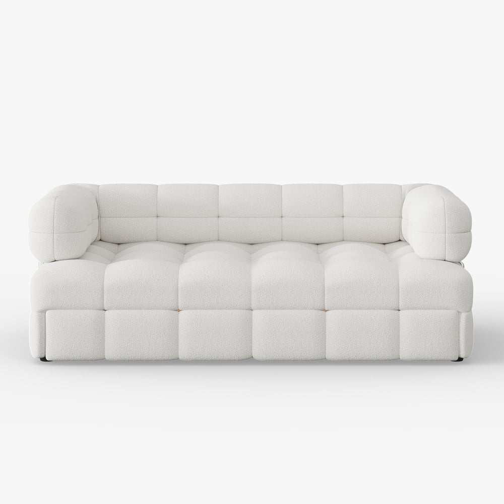 Canapé-lit gigogne Queen Bouclé de 76 po image de fenêtre