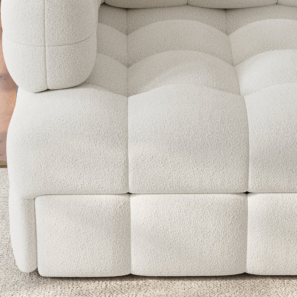 66-calowa rozkładana rozkładana sofa typu queen-size 2-osobowa Boucle obraz okna