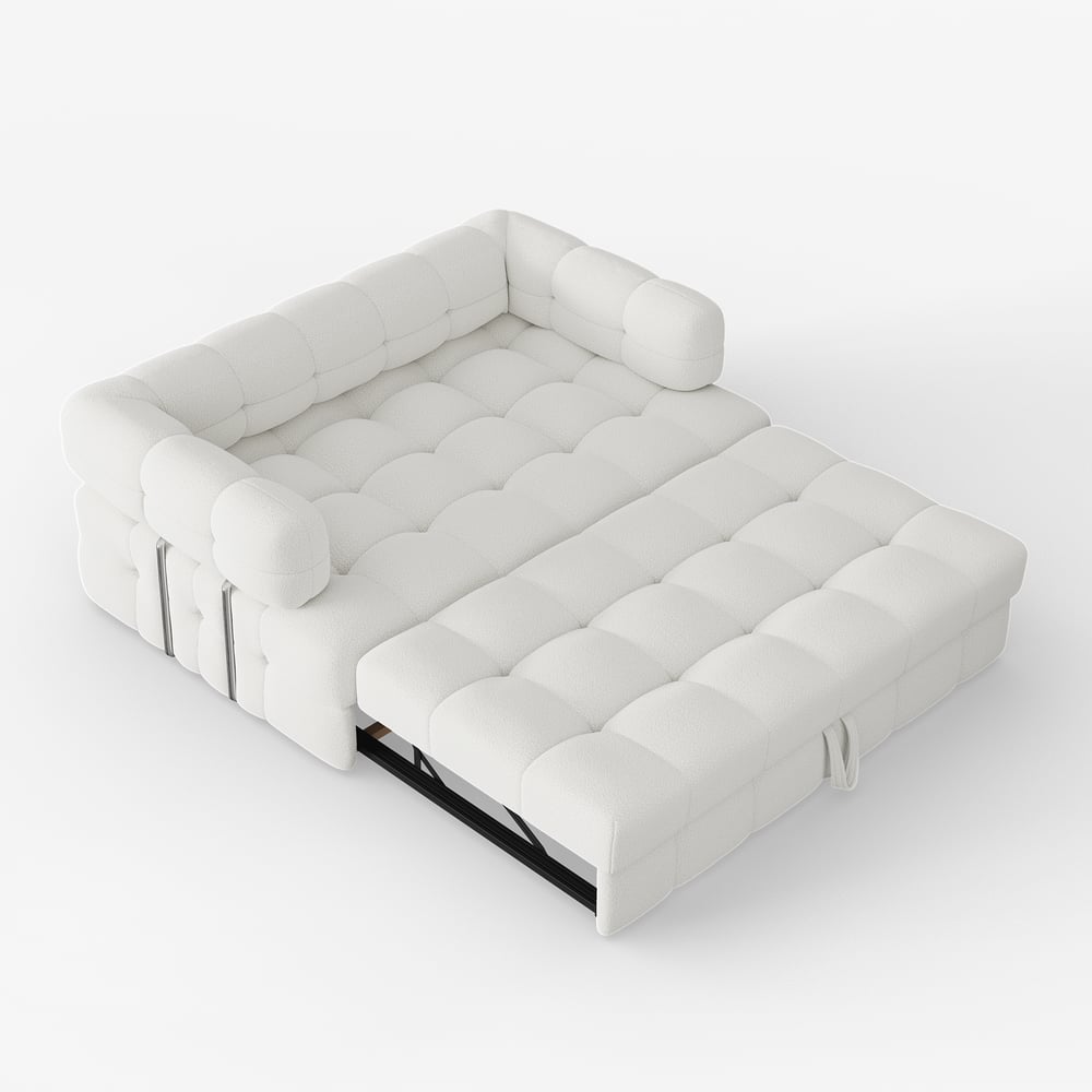 66-calowa rozkładana rozkładana sofa typu queen-size 2-osobowa Boucle obraz okna