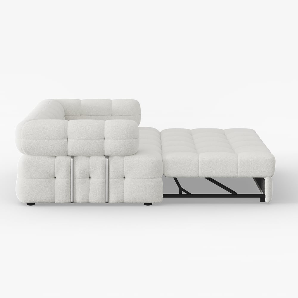 66-calowa rozkładana rozkładana sofa typu queen-size 2-osobowa Boucle obraz okna