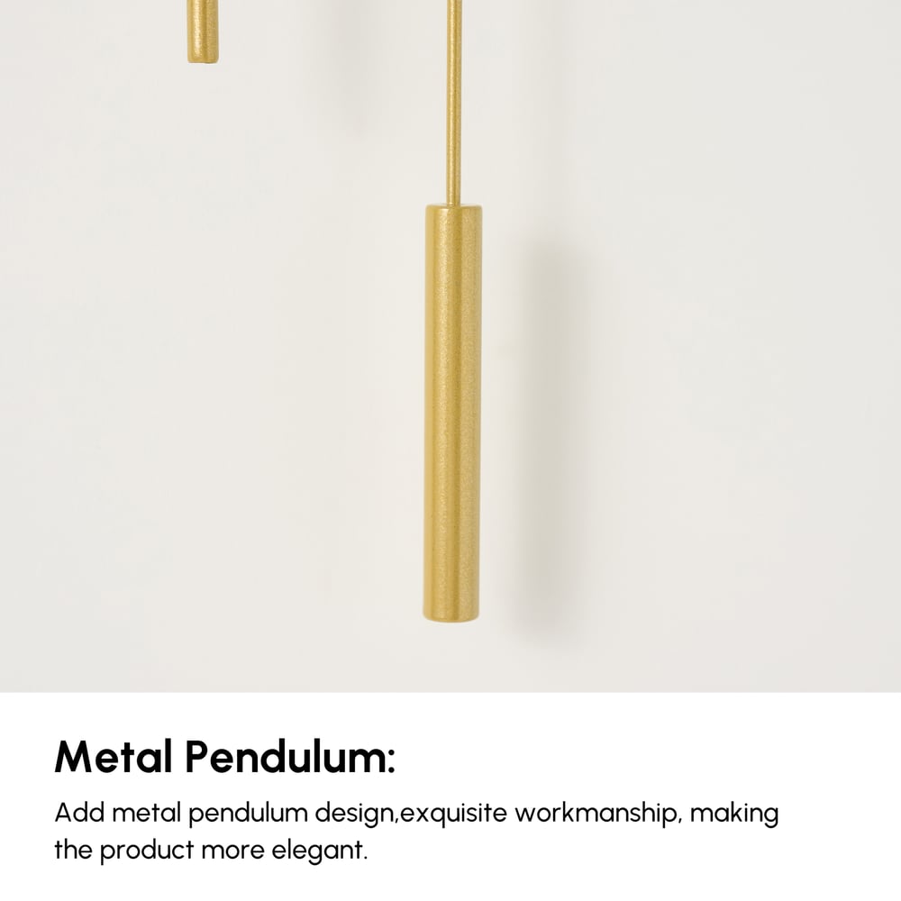 Modern 3D Round Wall Clock Decor Gold Pendulum Geometric Mute Metal Home Clock Art window image