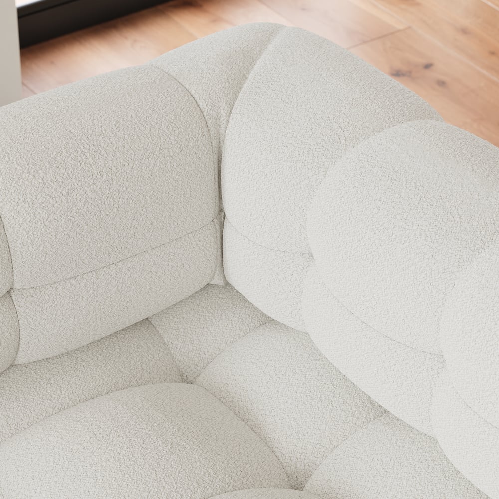 Canapé-lit gigogne Queen Bouclé de 76 po image de fenêtre