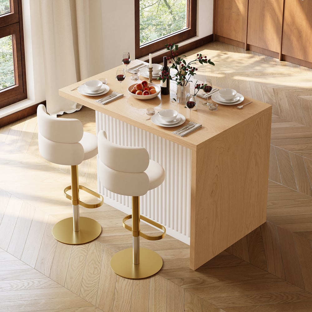 Modern 50" Wood Kitchen Island with Storage, Natural window image