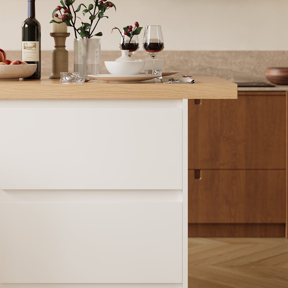 Modern 50" Wood Kitchen Island with Storage, Natural window image