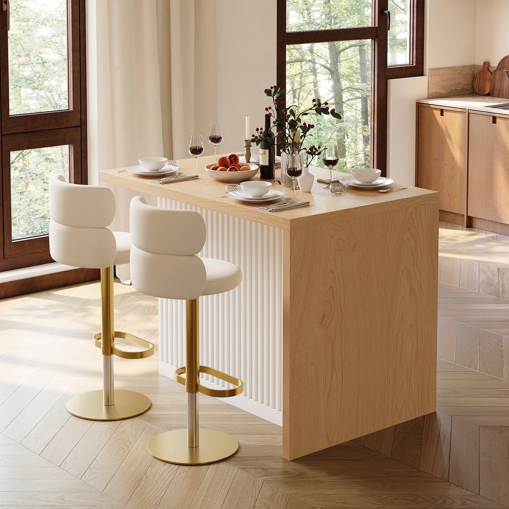 Modern 50" Wood Kitchen Island with Storage, Natural window image