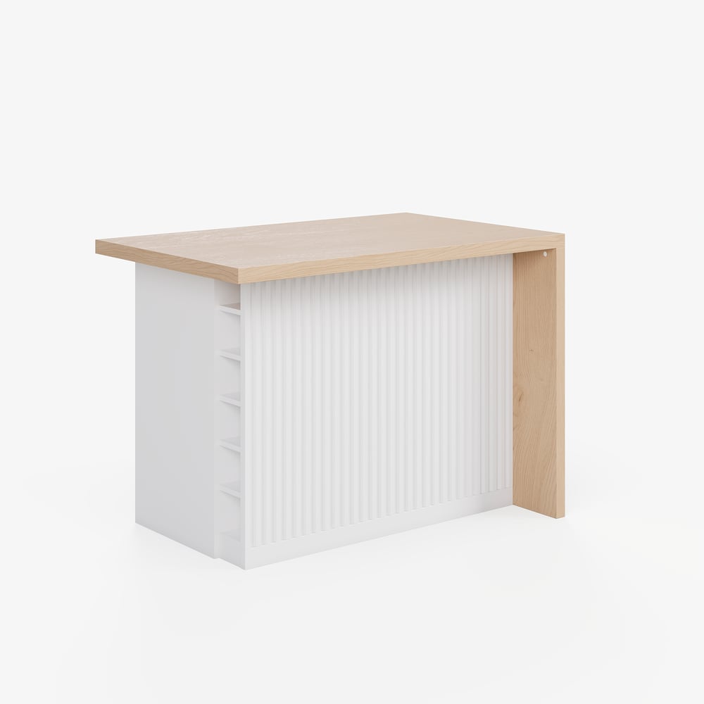 Modern 50" Wood Kitchen Island with Storage, Natural window image