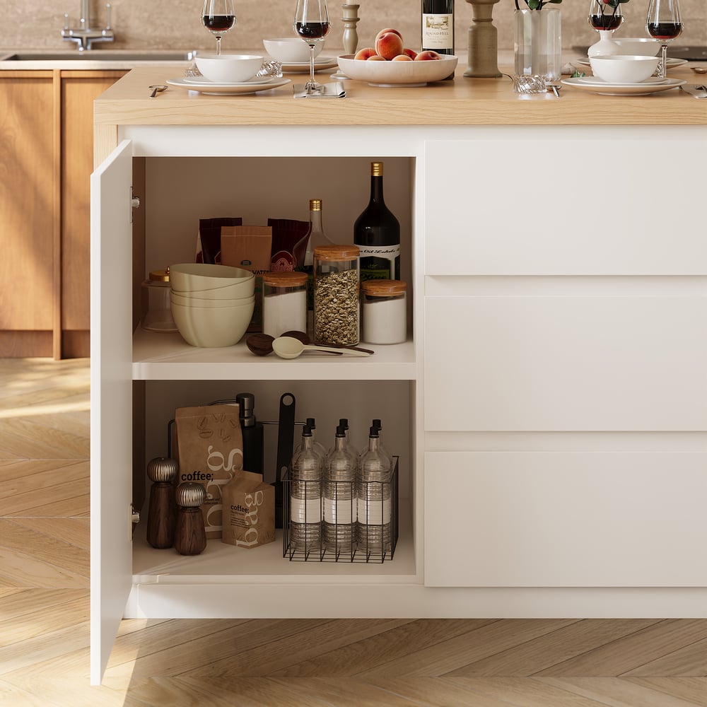 Modern 50" Wood Kitchen Island with Storage, Natural window image