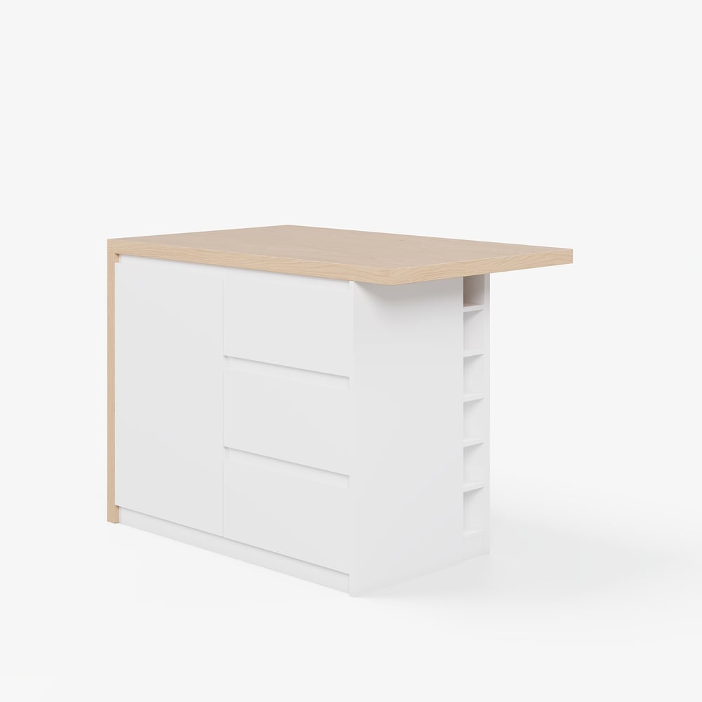 Modern 50" Wood Kitchen Island with Storage, Natural window image