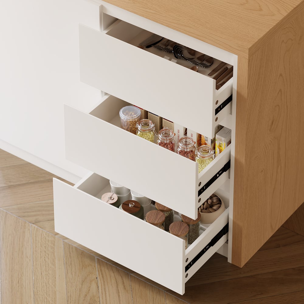 Modern 50" Wood Kitchen Island with Storage, Natural window image