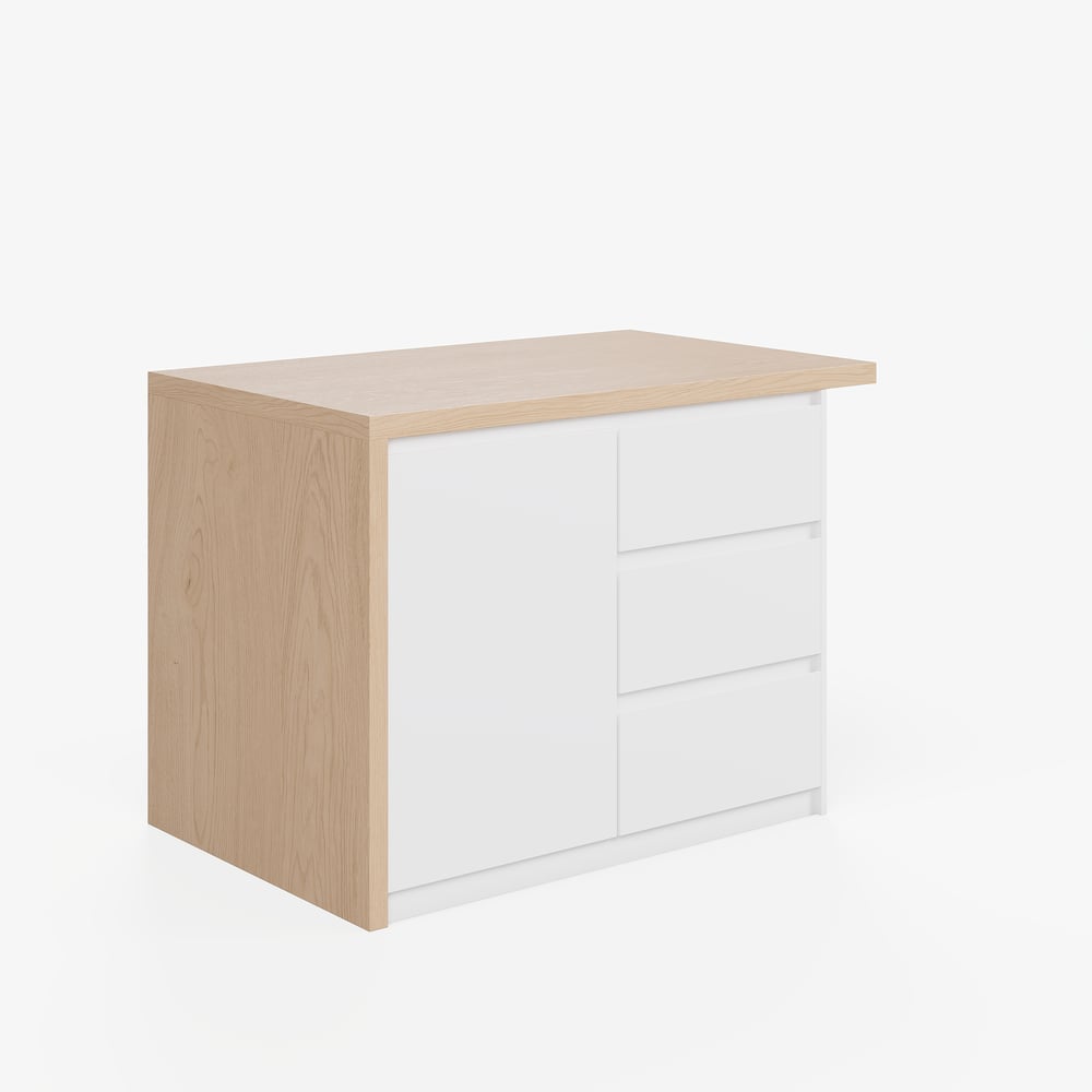 Modern 50" Wood Kitchen Island with Storage, Natural window image