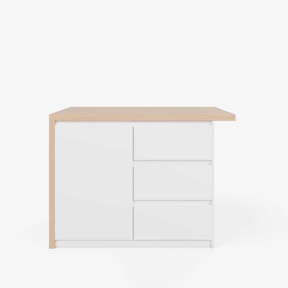 Modern 50" Wood Kitchen Island with Storage, Natural window image