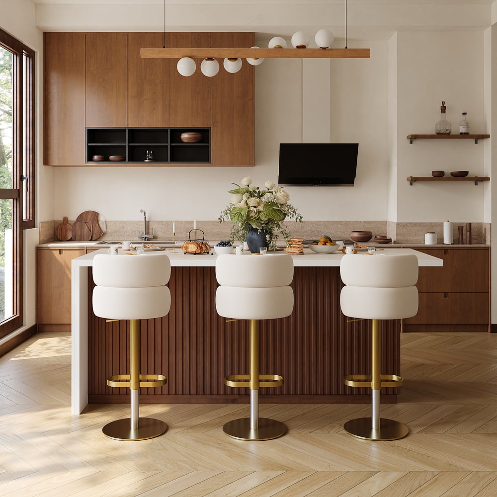 Modern 72" Matte Sintered Stone Kitchen Island with Storage, Walnut window image