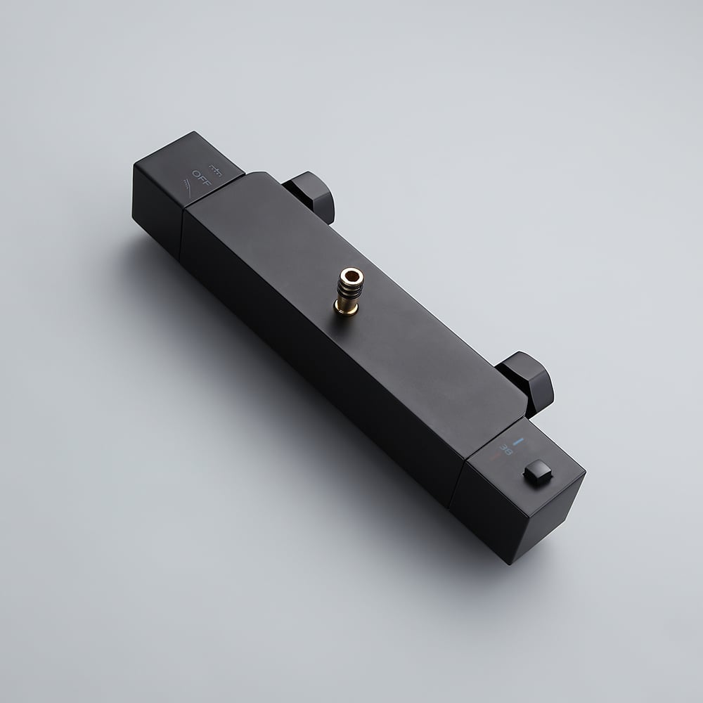 Set de Douche Noir Mat Thermostatique Apparent avec Douchette à Main image de fenêtre