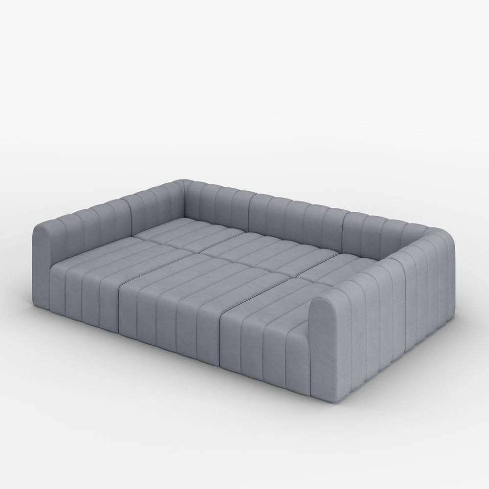 Canapé modulable 6 places en velours côtelé 301 cm image de fenêtre