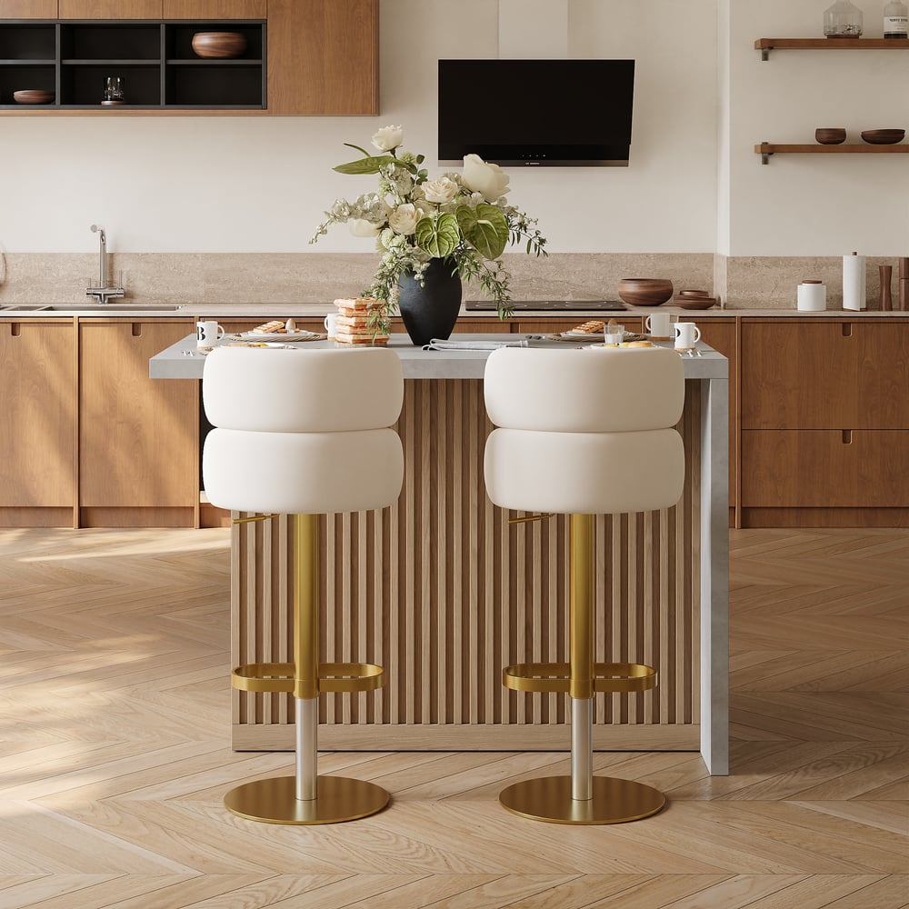 Modern 50" Wood Kitchen Island with Storage, Natural & Gray window image