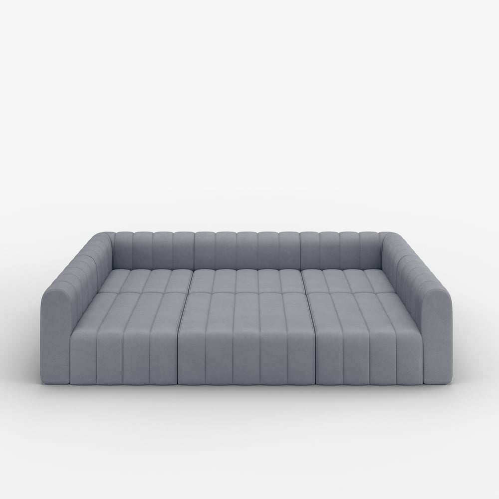 Canapé modulable 6 places en velours côtelé 301 cm image de fenêtre