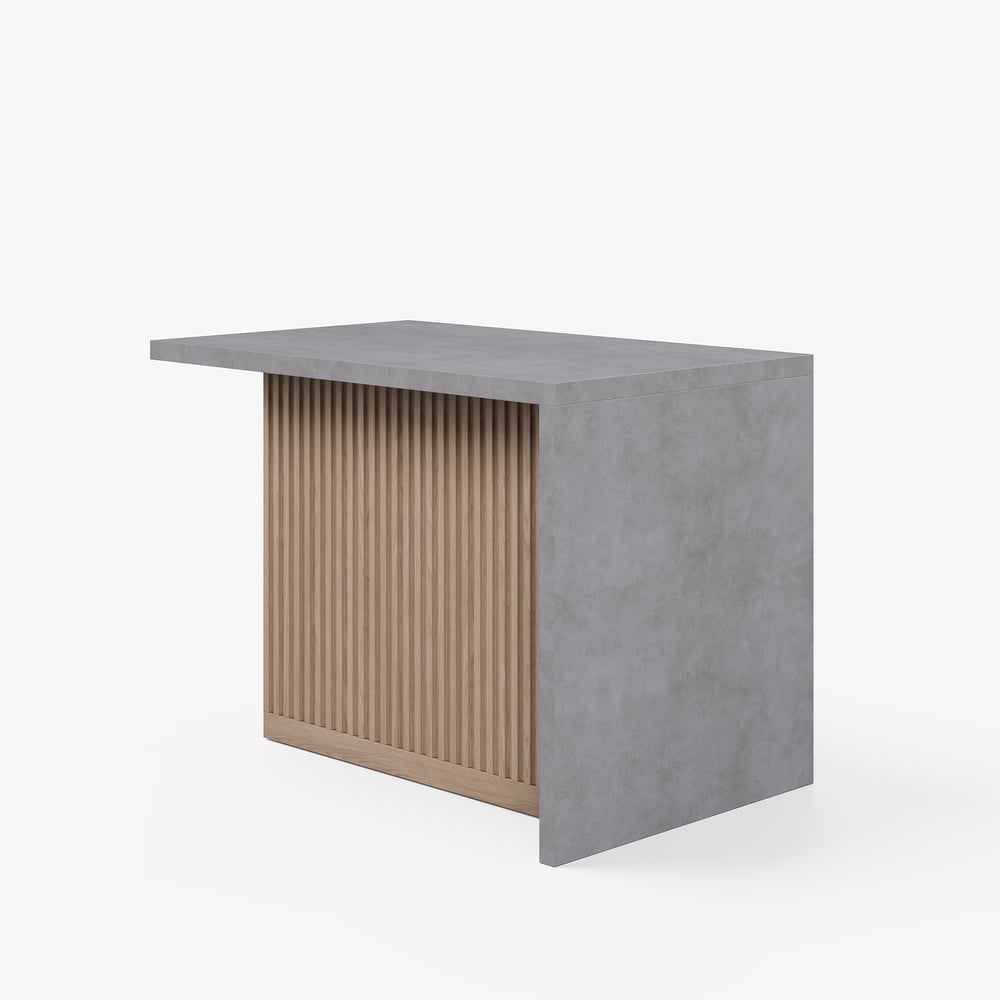 Modern 50" Wood Kitchen Island with Storage, Natural & Gray window image