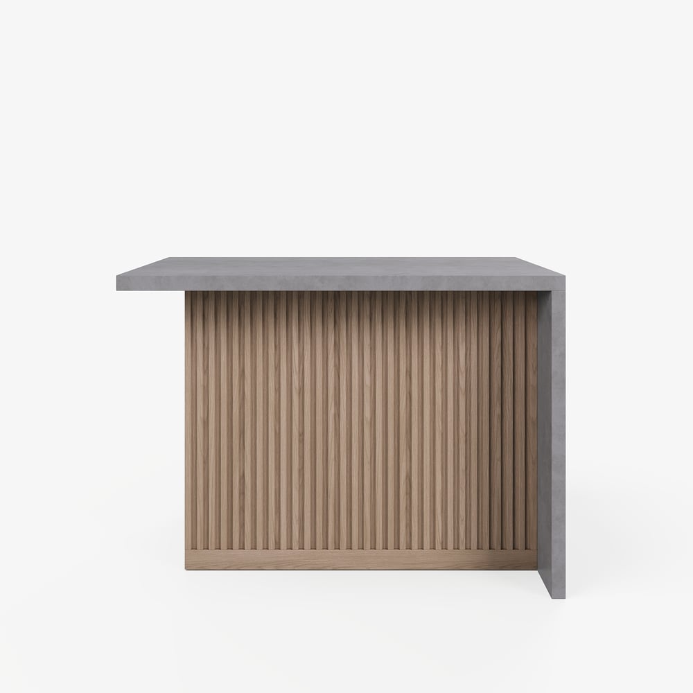 Modern 50" Wood Kitchen Island with Storage, Natural & Gray window image