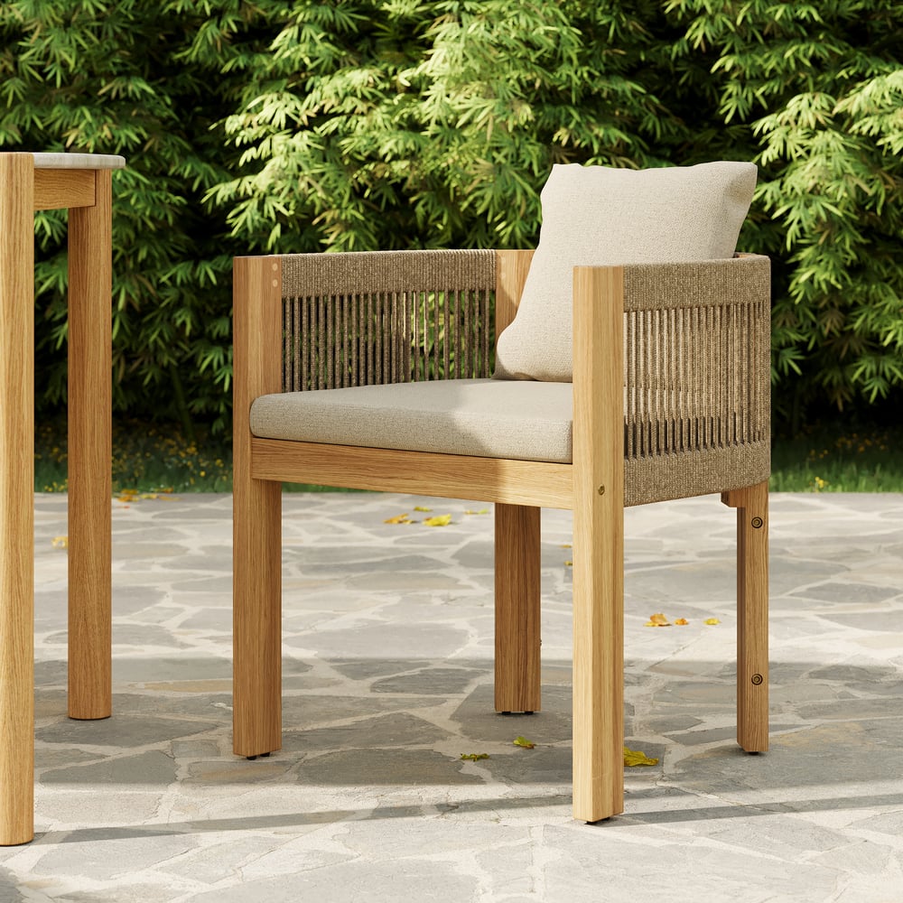 7dílný zahradní set Boheva z betonu a teaku s lanovým výpletem a 6 židlemi obrázek okna