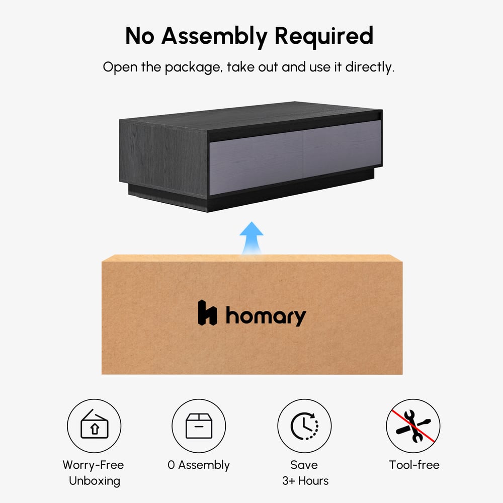 Obdélníkový konferenční stolek Fero Mid-Century 120 cm v šedé barvě se 4 zásuvkami obrázek okna