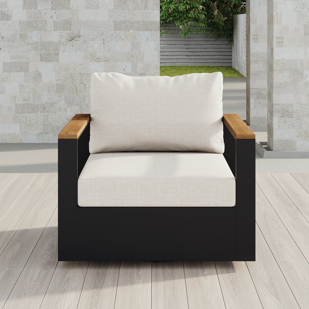 Customer Reviews for Tevara Outdoor Teak & Aluminium Swivel Lounge Chair in White