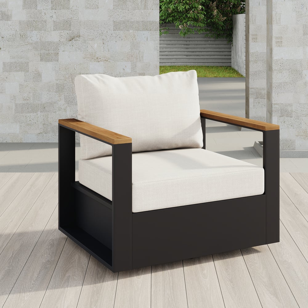 Customer Reviews for Tevara Outdoor Teak & Aluminium Swivel Lounge Chair in White