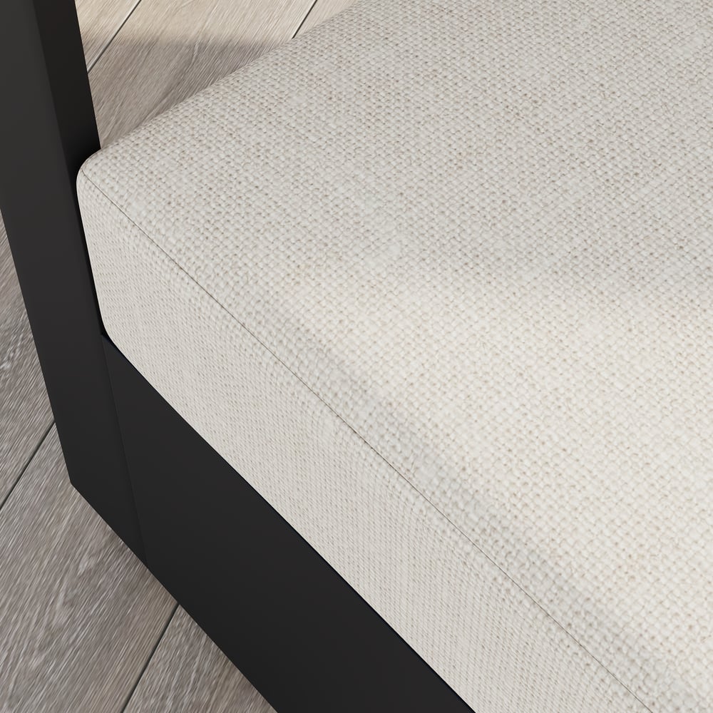 Fauteuil de jardin pivotant Tevara en bois de teck et aluminium avec coussin - ivoire image de fenêtre