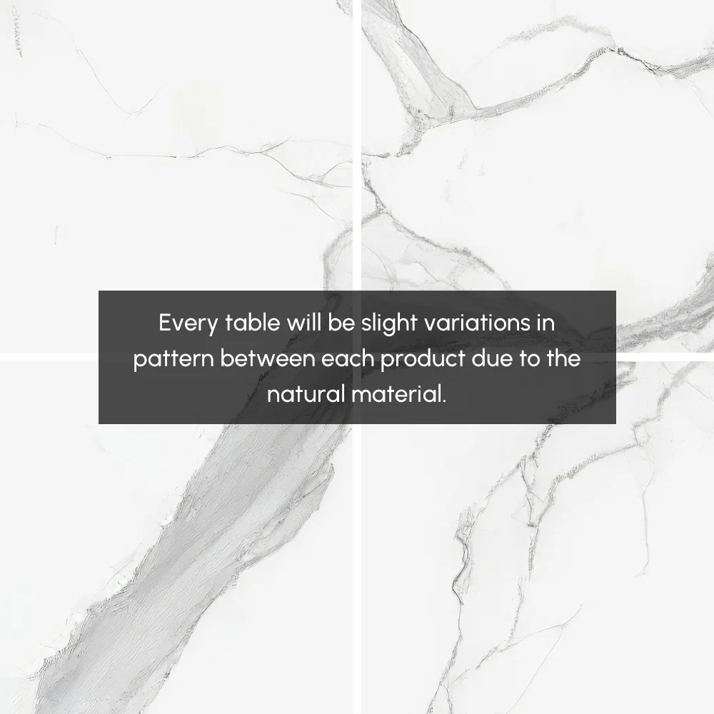 500mm Square Side Table White Marble End Table with Gold Stainless Steel Base window image