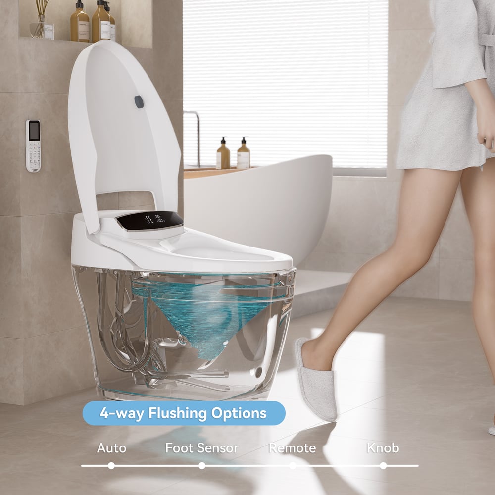Hynova AX8 Pro Smart Bidet Toilet with UV Sterilization, White, 1.28 GPF window image
