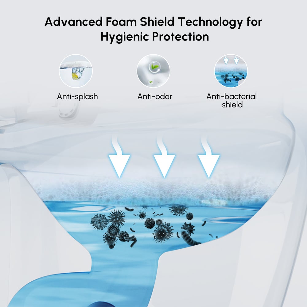 Hynova AX8 Pro Smart Bidet Toilet with UV Sterilization, White, 1.28 GPF window image