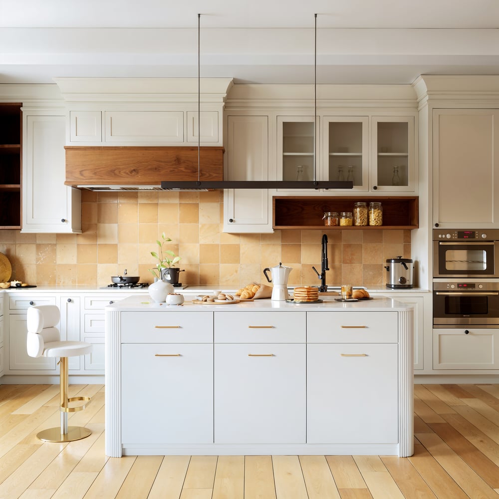 Customer Reviews for Modern 71" Glossy Sintered Stone Kitchen Island with Cabinets & Towel Rack