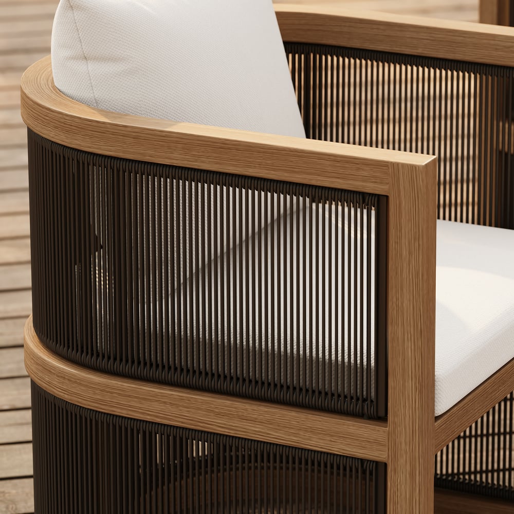 Wevara 9-Piece Outdoor Rope Weave Dining Set with 8 Chairs window image
