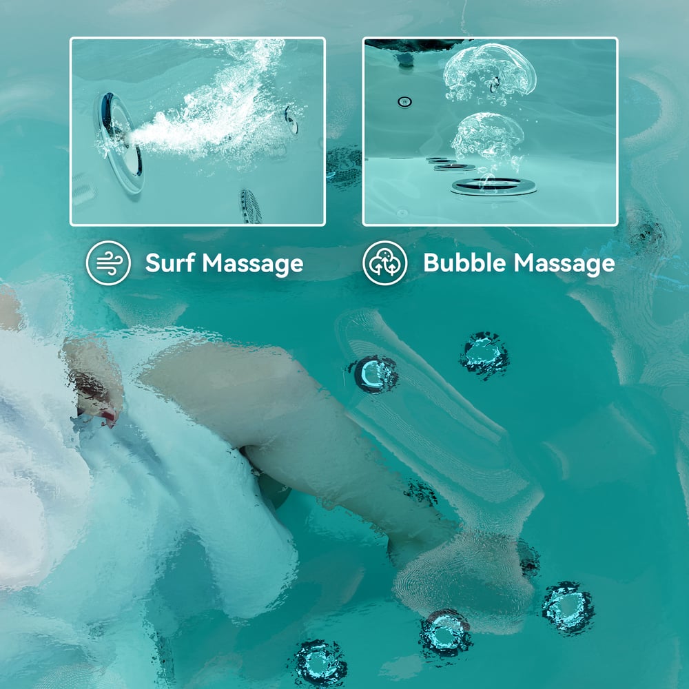 39.37" Modern Deep Oval Acrylic Jacuzzi  Bathtub with Thermostat Control window image
