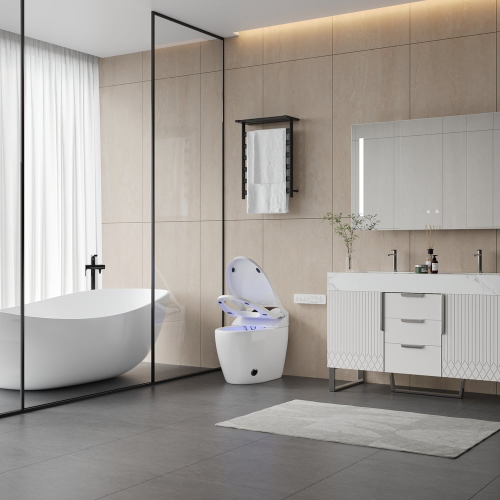 Hynova AX8 Pro Smart Bidet Toilet with UV Sterilization, White, 1.28 GPF window image
