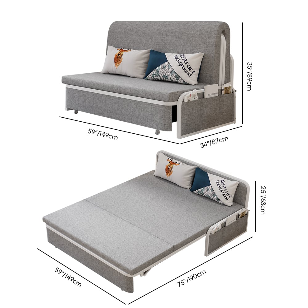 60-calowa dwumiejscowa sofa sypialna z łóżkiem typu queen-size obraz wagi wymiary