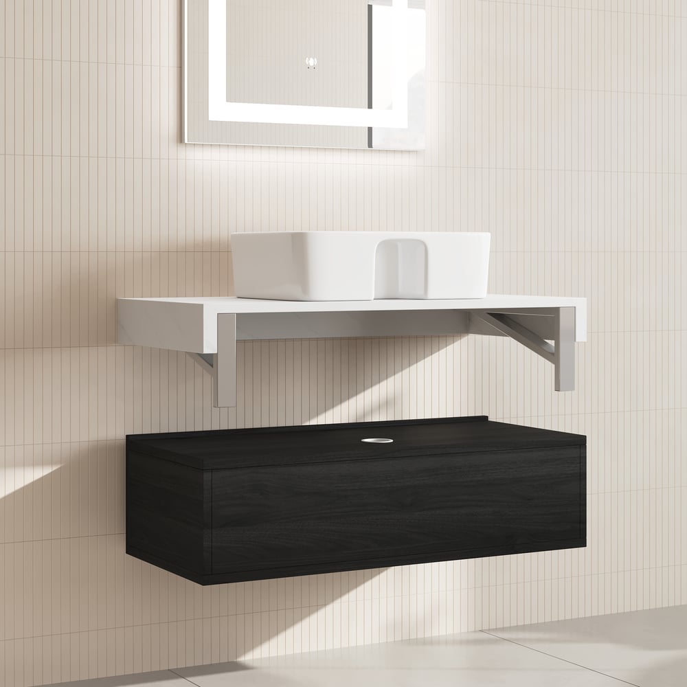 Questions and Answers for Modena 35.4" Floating Single Bathroom Vanity with Sink, Sintered Stone Top
