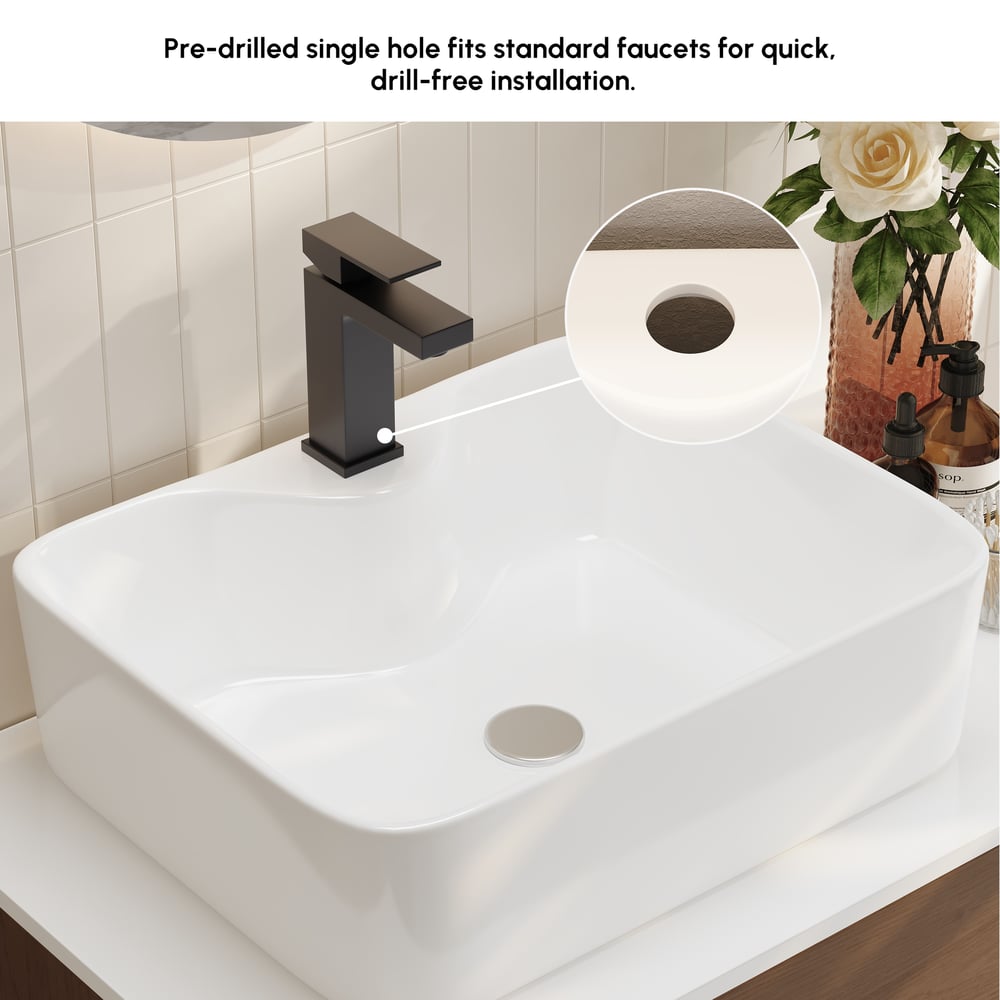 Modern 31.5" Floating Single Bathroom Vanity with Stone Resin Top, Ceramic Basin window image