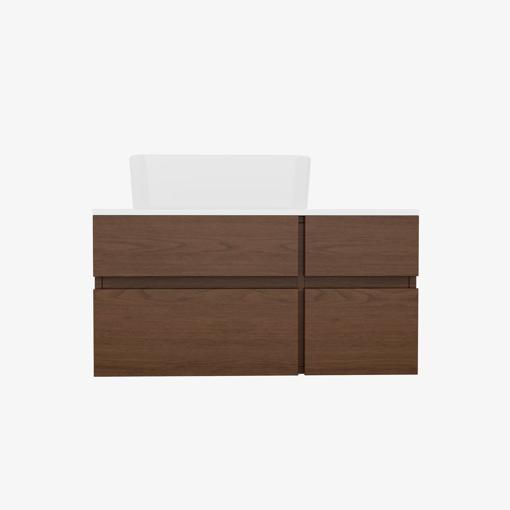 Modern 31.5" Floating Single Bathroom Vanity with Stone Resin Top, Ceramic Basin window image